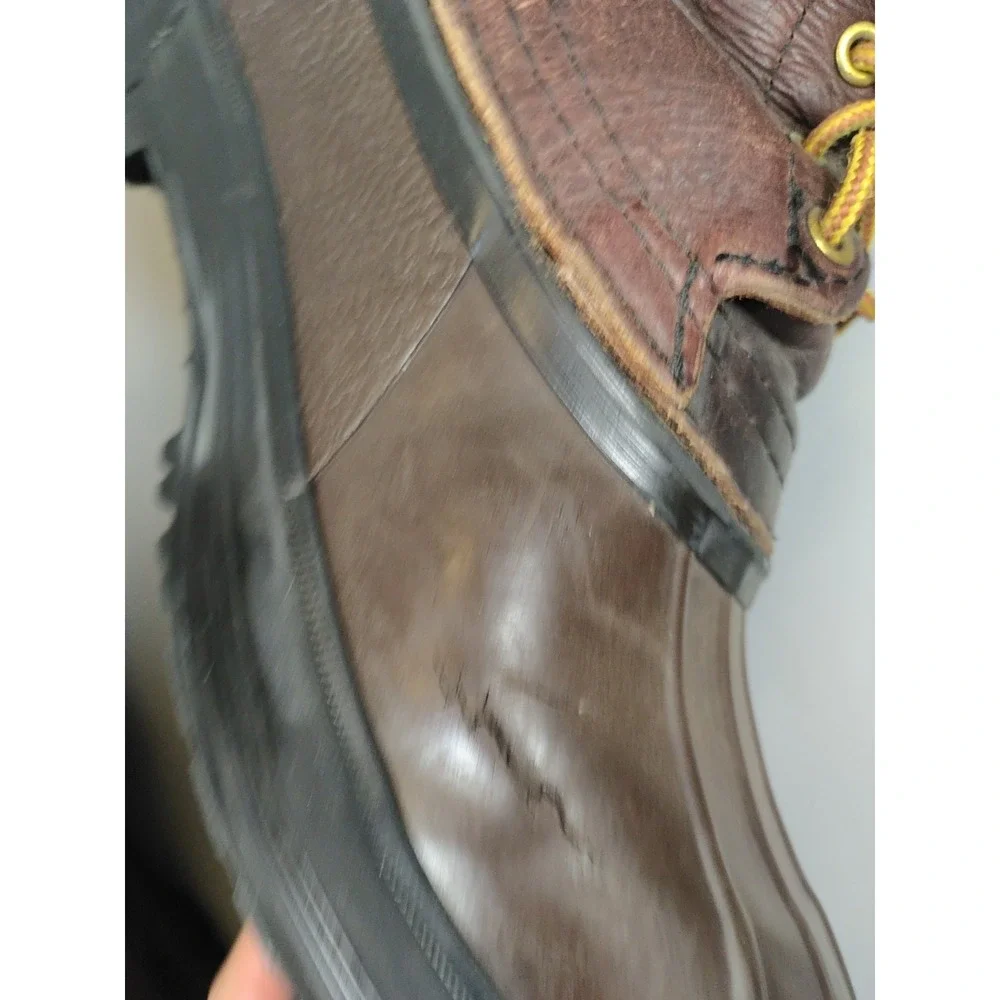 Hoffman Mens Boots 10 Brown Leather Lineman Climbing Felt Liner USA Made‎ Work
